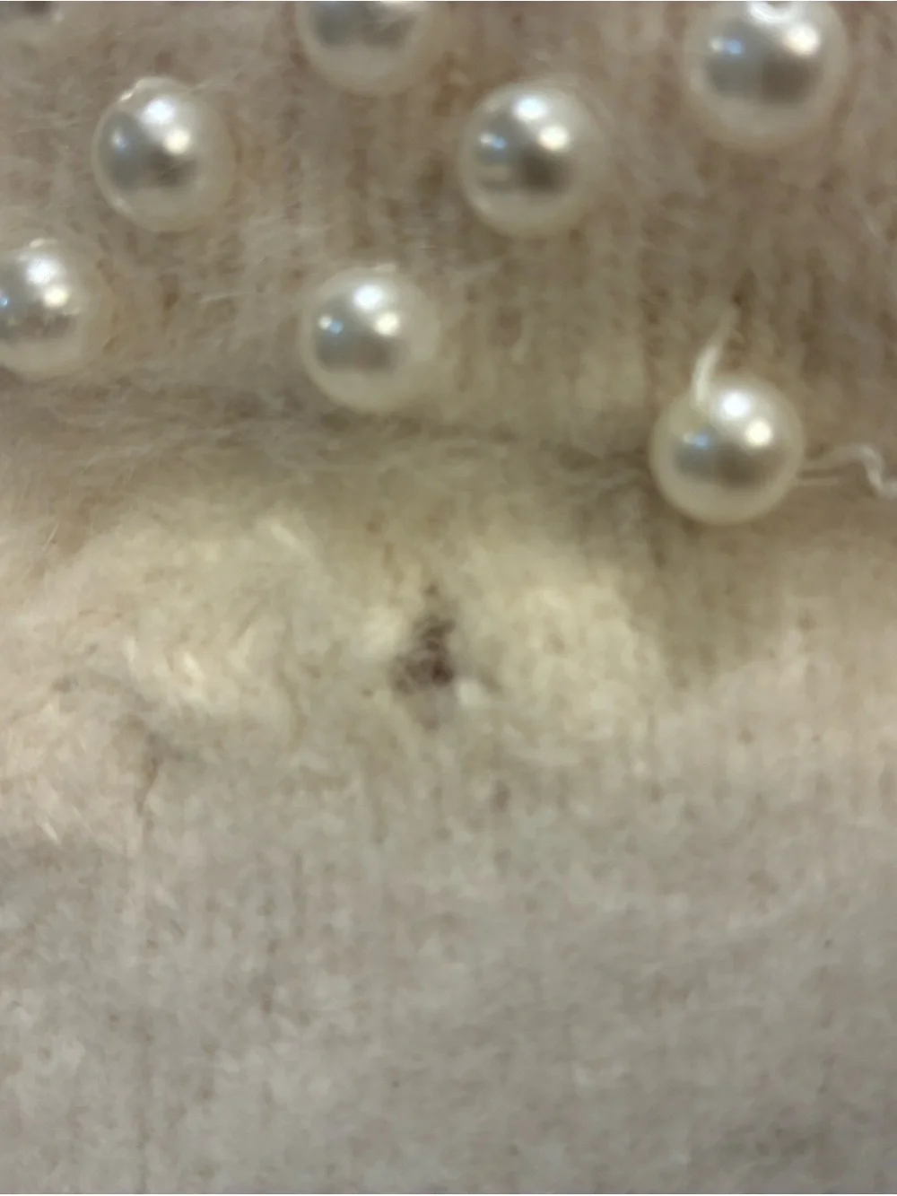 Classiques Entier Pearl-Collar Ivory Teddy Jacket with Crystal Accents retro